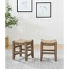Alaterre Furniture Newport Set of Two 18"H Wood Stools with Rush Seats ANNP202071